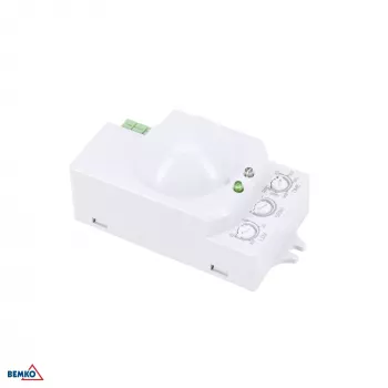 Détecteur de mouvement à micro-ondes BEMKO 1200W 360° IP20 rectangulaire blanc