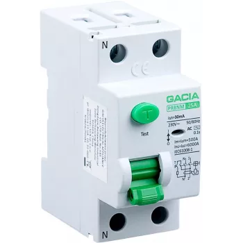 GACIA PR8NM 2P 25A 30mA AC Interrupteur différentiel 6kA 2 modules