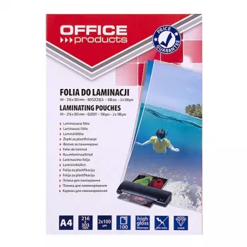 PBS CONNECT OFFICE PRODUCTS Film de plastification A4 2x100 microns brillant 100 feuilles transparent