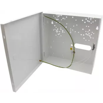 Pulsar AWO000PU Boîtier métallique universel, blanc (RAL 9003), fixation murale, support batterie 17Ah