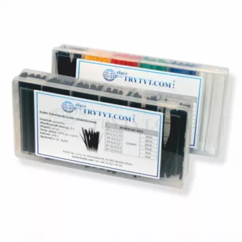 TRYTYT RT-BOX100-10MIX Heat Shrink Tube Set 100 Pieces Assorted Colors 2:1 Ratio