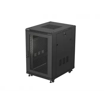 Baie rack autoportante Lanberg 19 pouces 18U 600x800 mm noire avec portes perforées (Flat Pack)