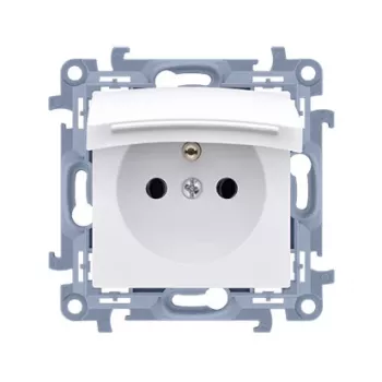 KONTAKT SIMON 10 Module prise blanche 1x Z/U avec volet IP44 bornes à vis 16A 250V