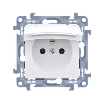 KONTAKT SIMON 10 prise murale simple avec terre blanche IP44 bornes à vis 16A 250V