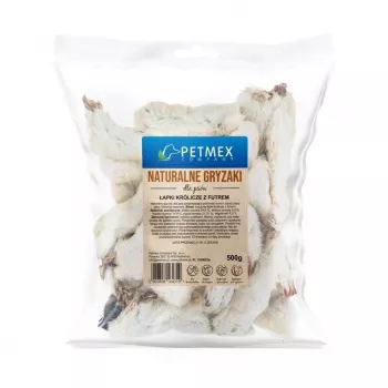 PETMEX pattes de lapin avec poils friandise à mâcher pour chien 500 g