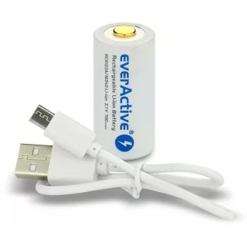 EVERACTIVE 16340 3,7V 700mAh batterie Li-ion rechargeable avec circuit de protection (1 pièce)