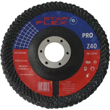 Disque à lamelles PSG Star Flex 125x22,23 mm P40 corindon zirconium conique type 29 TLP1252240