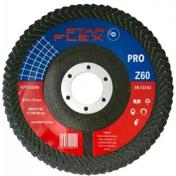 Disque à lamelles PSG Star Flex 125x22,23 mm P60 corindon zirconium pour meuleuse d'angle