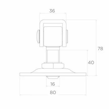 Charnière de portail réglable PSG 61.018.01 avec platine 80x80x3mm - filetage M16 (œil galvanisé)