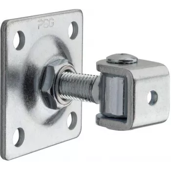 Charnière de portail réglable PSG 61.018.01 avec platine 80x80x3mm - filetage M16 (œil galvanisé)