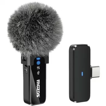 Microphone-cravate sans fil MOZOS MX2-SINGLE pour smartphones, 2,4 GHz, USB-C