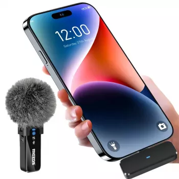 Microphone-cravate sans fil MOZOS MX2-SINGLE pour smartphones, 2,4 GHz, USB-C