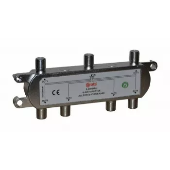 Répartiteur de signal TV/SAT 6 voies CORAB 5-2400 MHz avec passage DC