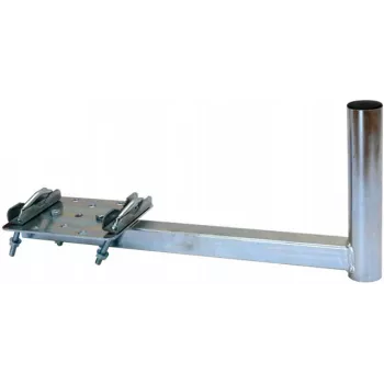 Support universel de balcon CORAB UBU-38/450-H pour antennes satellite, terrestres et LTE, diamètre de mât 38 mm, déport 450 mm, acier galvanisé à chaud, gris métallisé