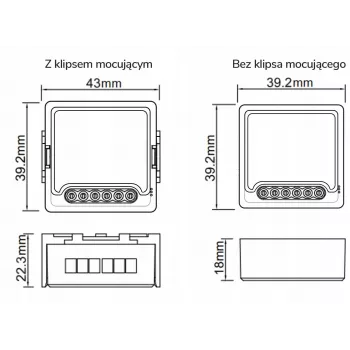 Module variateur intelligent mini OXT 2 canaux WiFi TUYA T226