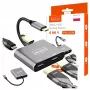Hub USB-C ZENWIRE adaptateur 4-en-1 2x HDMI 4K USB 3.0 gris sidéral BYL-2309