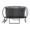 MERACH MR-2429B2 Trampoline, 3,6 m (12 ft) avec filet de sécurité et échelle, noir/bleu
