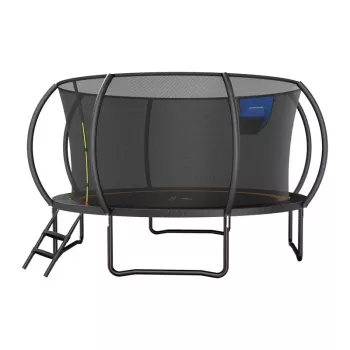 MERACH MR-2429B2 Trampoline, 3,6 m (12 ft) avec filet de sécurité et échelle, noir/bleu