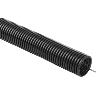 Gaine annelée flexible en PVC OLLO UV 320N avec fil pilote 50/43 mm, 25 m, noir