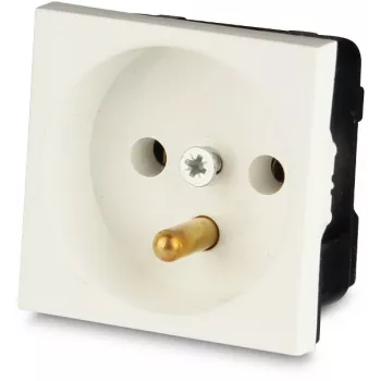 JAVEL Prise avec contact de terre 1 module encastrée blanc 16A 250V