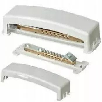 Barre de liaison équipotentielle PAWBOL E.4104, 8 bornes, grise