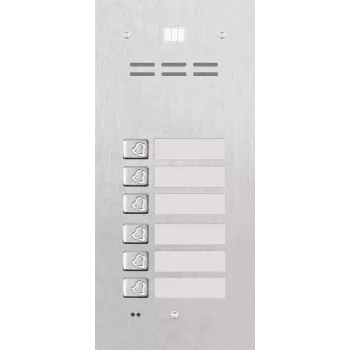ACO FAM-P-6NPACC Platine encastrée 6 appartements avec lecteur de proximité RFID, argent