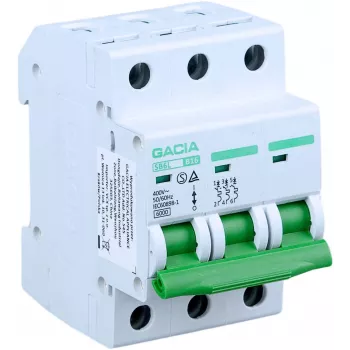 GACIA SB6L B 3P 20A disjoncteur miniature, 6kA, courbe B, 3 pôles, 20A