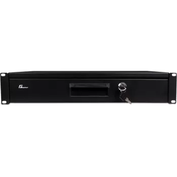 GETFORT GF-2U-drawer tiroir rack 2U - acier 19 inch, noir, verrouillable, capacité 25 kg