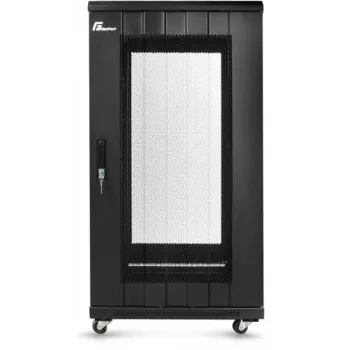 GETFORT armoire rack 19 pouces 22U sur pied 600x800mm porte perforée noire