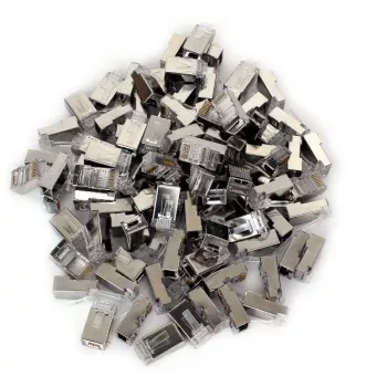 GETFORT connecteur RJ45 Cat.5e blindé pass-through 8P8C 100 pièces