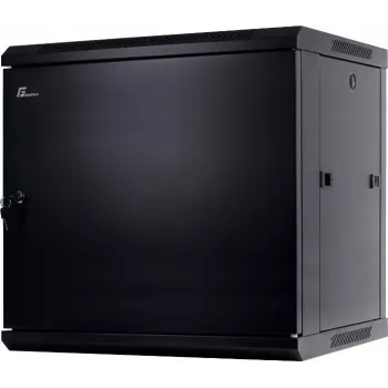 GETFORT Baie murale 12U 600x600 mm 19 pouces porte en acier noir
