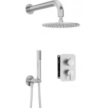 Ensemble de douche encastré DEANTE avec boîtier de mélange - pommeau de douche, chrome, série Arnika