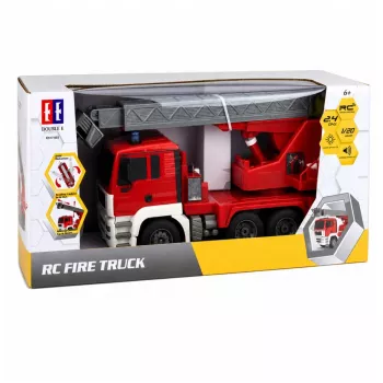 LEAN TOYS Camion de pompiers avec bras rotatif à 660°, télécommandé RC 1:20