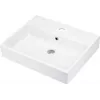 DEANTE Lavabo en céramique, à poser/encastré avec tablette de robinetterie - 50x