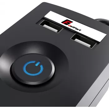 Getfort multiprise parafoudre USB 5P 5 m noire