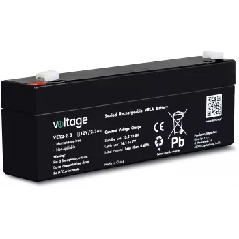 VOLTAGE batterie AGM 12V 2,3Ah VE12-2.3 (durée de vie 6-9 ans)