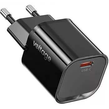Voltage chargeur GaN Mini 20W PD 3.0 QC 3.0 USB-C noir
