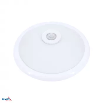 Suspension BEMKO TAZAN avec détecteur PIR 2x40W E27 IP20 verre+acier+plastique blanche