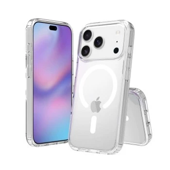 SCREENOR Coque bumper pour Apple iPhone 17 Pro, compatible MagSafe, transparent