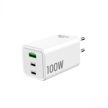GRATEQ HALTI chargeur mural GaN PD/PPS 2xUSB-C/1xUSB-A 100W noir