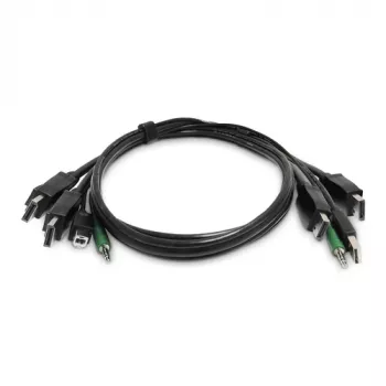 Câble KVM DisplayPort double StarTech.com SK2DPMMKVM06-TAA, USB 2.0, audio 3,5 mm, 1,8 m