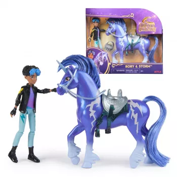 Ensemble licorne Rory et Storm Spin Master Unicorn Academy avec crinière et queue réelles et brosse
