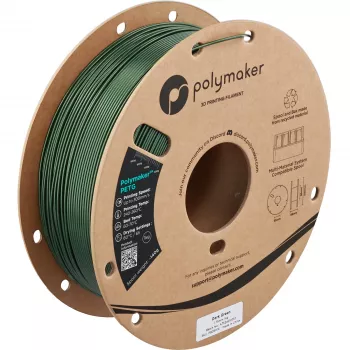 Polymaker PETG Filament pour imprimante 3D, 1,75 mm, 1 kg, vert foncé (PB05016)