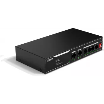 DAHUA SF1006LP Switch PoE non administrable, 6 ports, 4 ports PoE, budget 36W, bureau