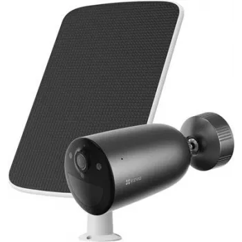 EZVIZ EB3 Caméra IP sans fil 3MP avec panneau solaire, USB-C, vision nocturne couleur, audio bidirectionnel, IP65, batterie 5200mAh