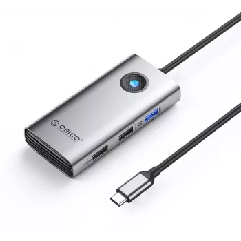 ORICO PW11-5P-GY-EP Hub USB-C 5-en-1, 1x USB-A 3.0 5Gbps, 2x USB-A 2.0, HDMI 4K@30Hz, PD 60W, gris
