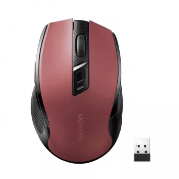 UGREEN MU006 Souris optique sans fil 2.4GHz / Bluetooth 5.0 4000 DPI - Rouge