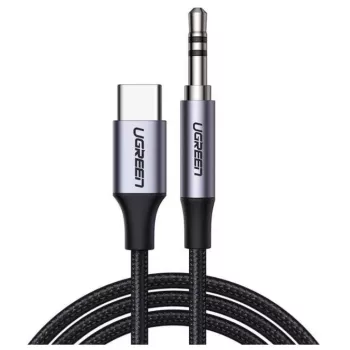 UGREEN Câble audio stéréo AUX mini-jack 3,5 mm vers USB Type-C 1 m noir (CM450 20192)