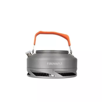 Ensemble de cuisine de camping FIREMAPLE 8 pièces avec échangeur de chaleur, aluminium anodisé dur, poignées pliables, sac de transport en filet