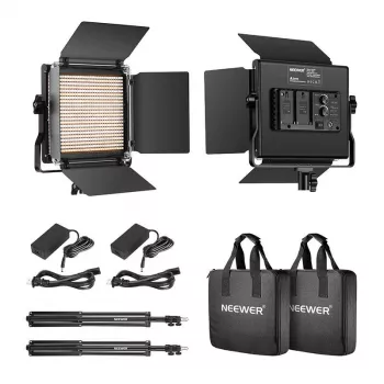 Kit d'éclairage vidéo LED bi-couleur NEEWER 660 (2 lampes, 40 W, 3200-5600K)